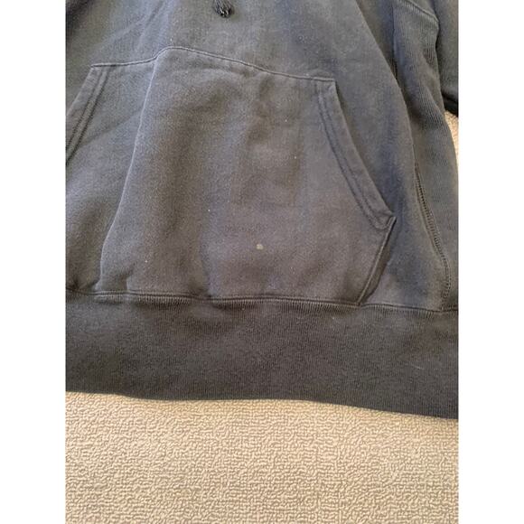 Champion Men Medium Black Reverse Weave Hoodie Sweatshirt - Picture 10 of 14